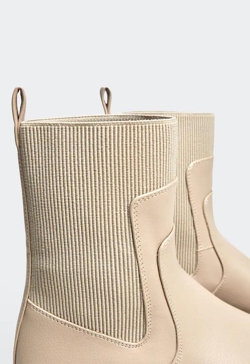 MANGO - Ying1 sock boot - light beige
