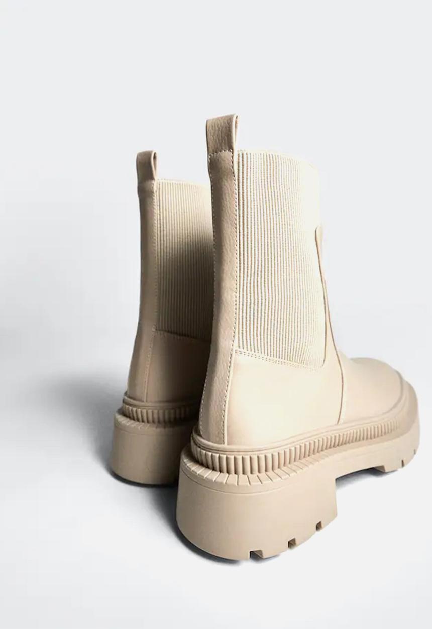 MANGO - Ying1 sock boot - light beige