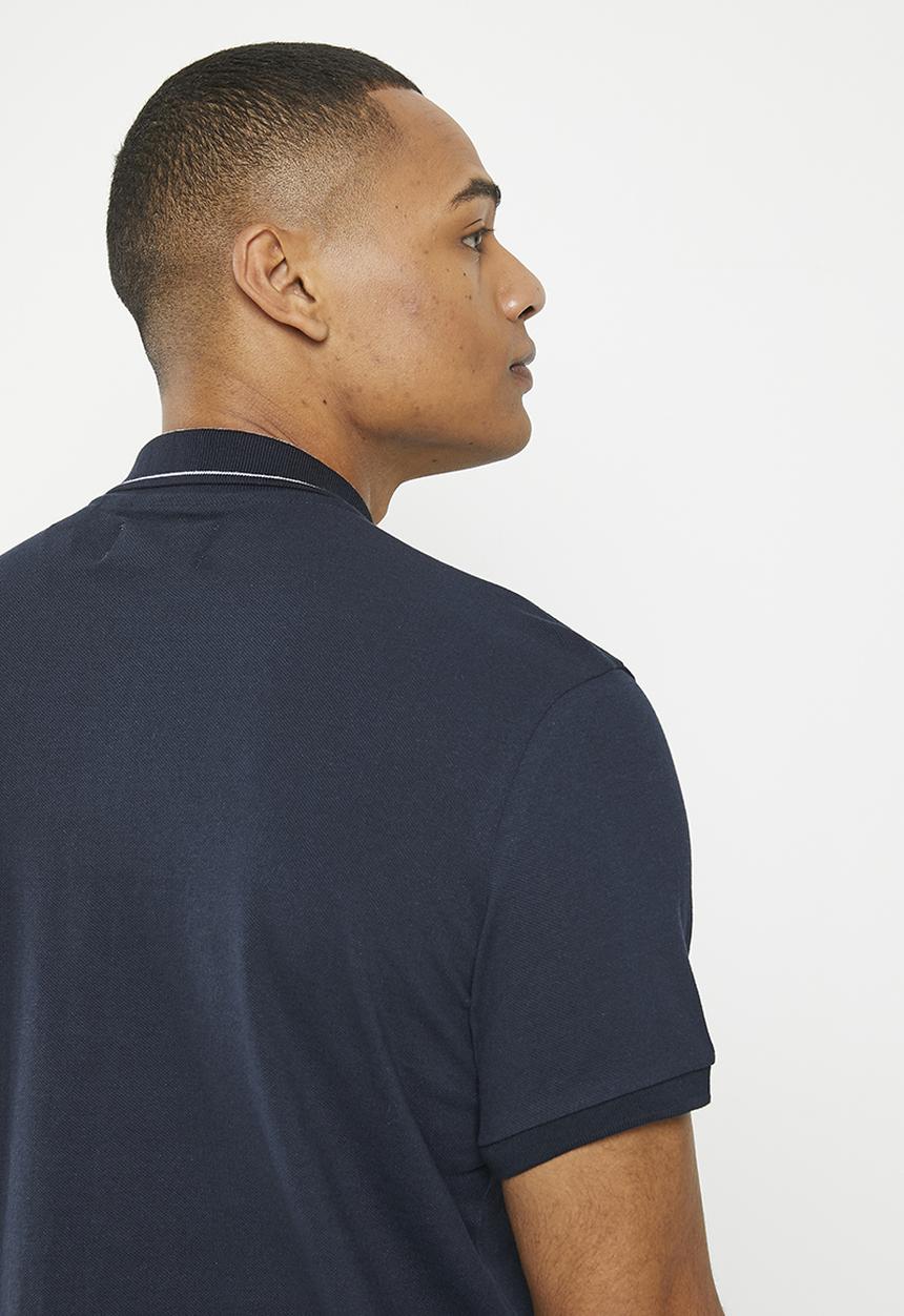 Original Penguin - Logo collar short sleeve polo - dark sapphire