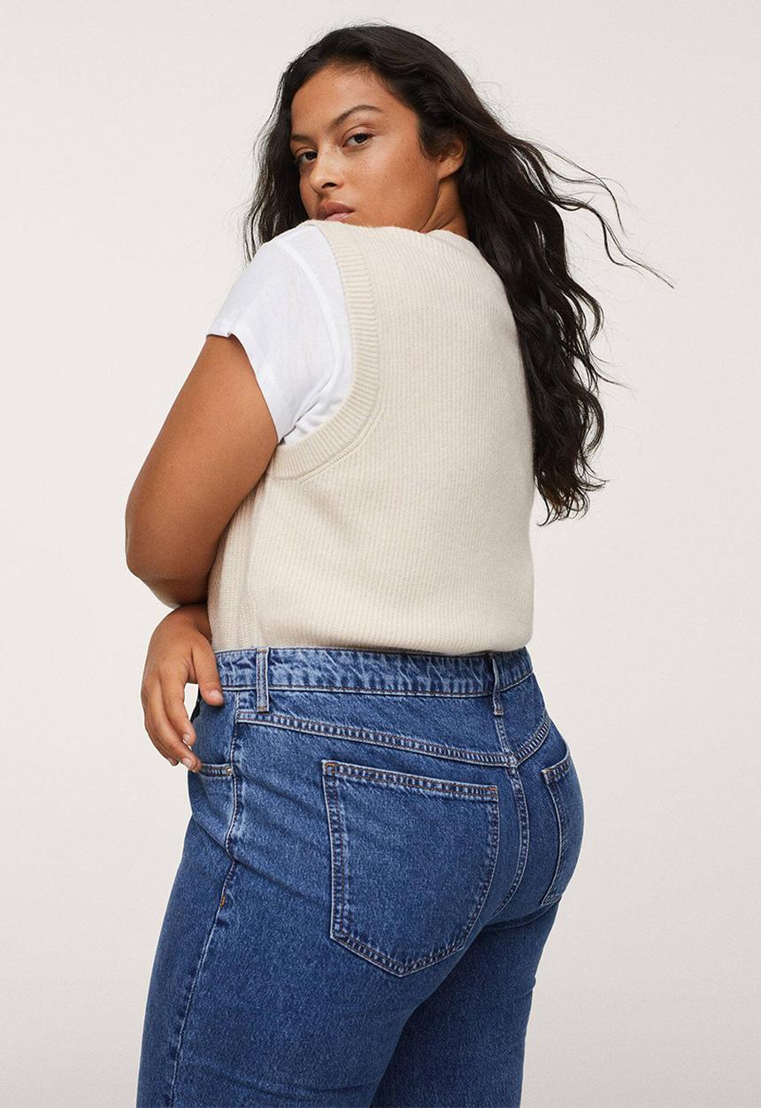 MANGO - Plus jeans mom80 - open blue