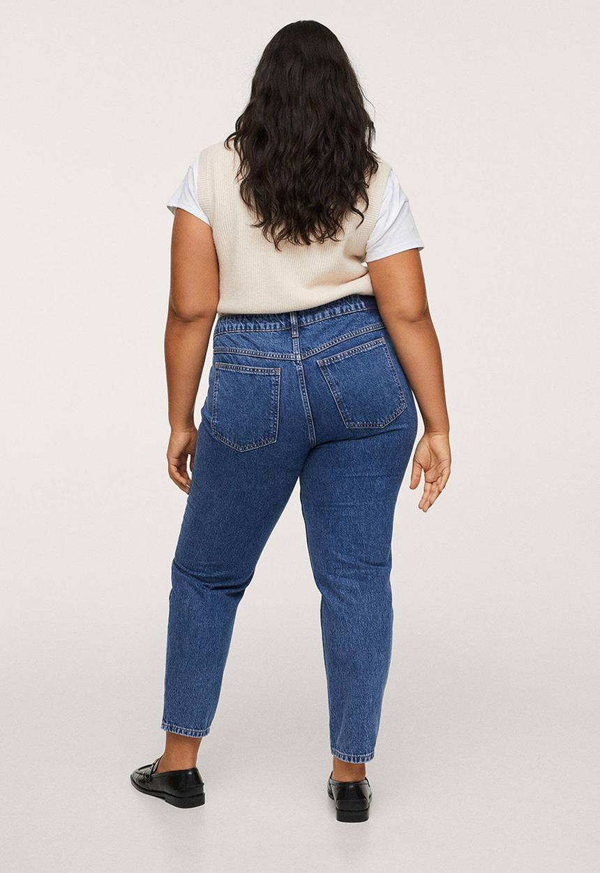 MANGO - Plus jeans mom80 - open blue