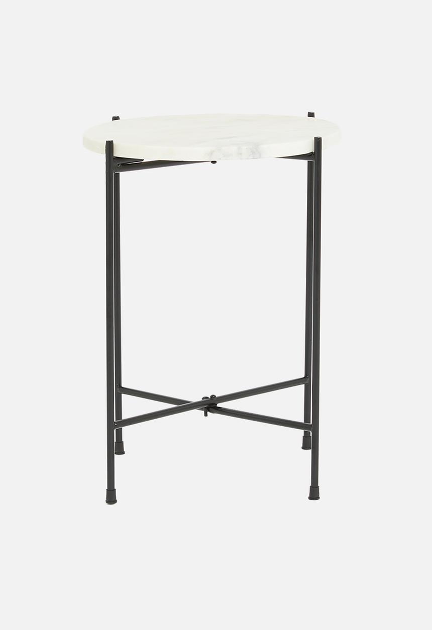 H&S - Carly marble side table - white