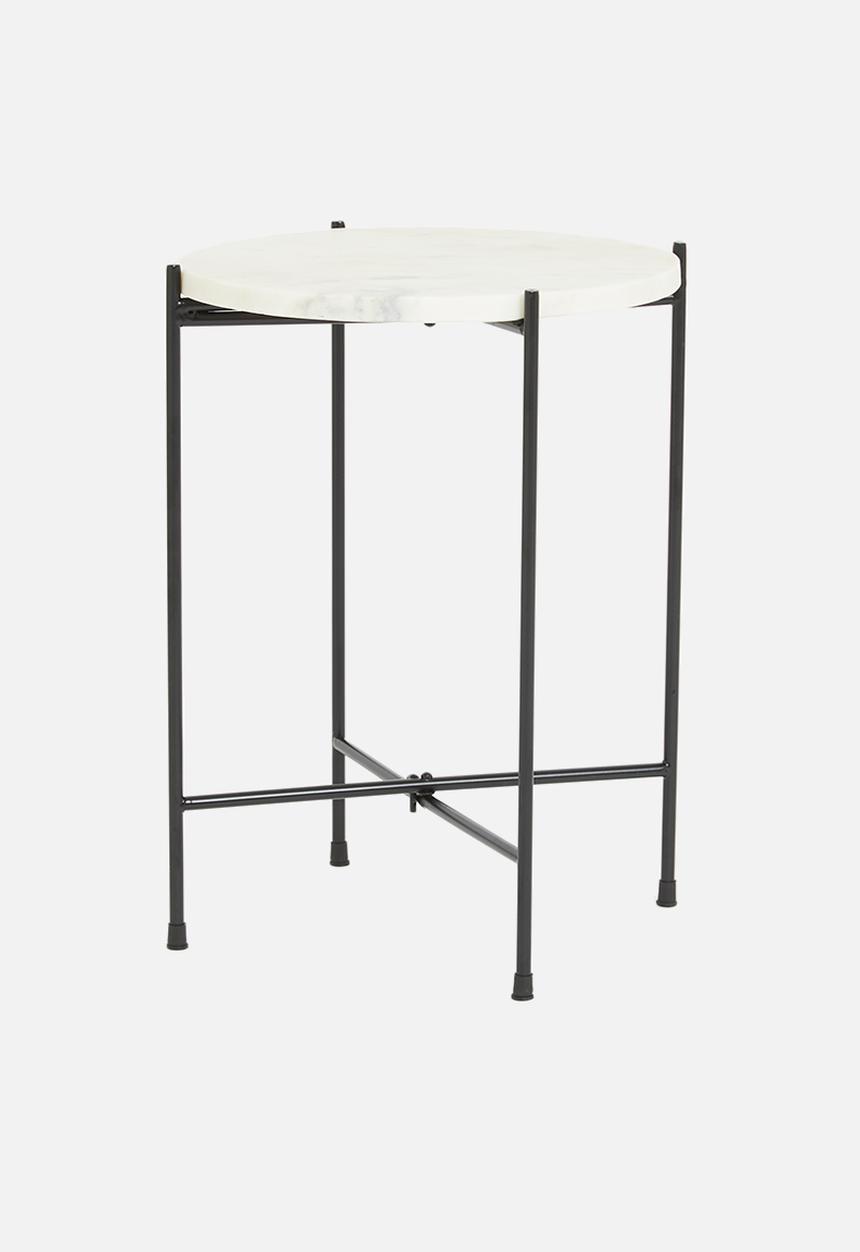 H&S - Carly marble side table - white