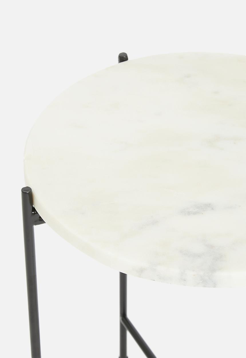 H&S - Carly marble side table - white