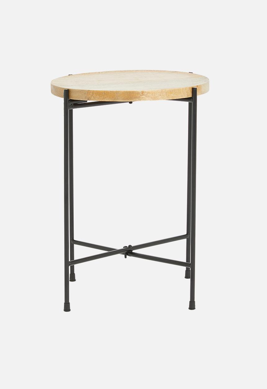 H&S - Alexa mango wood side table - natural & black