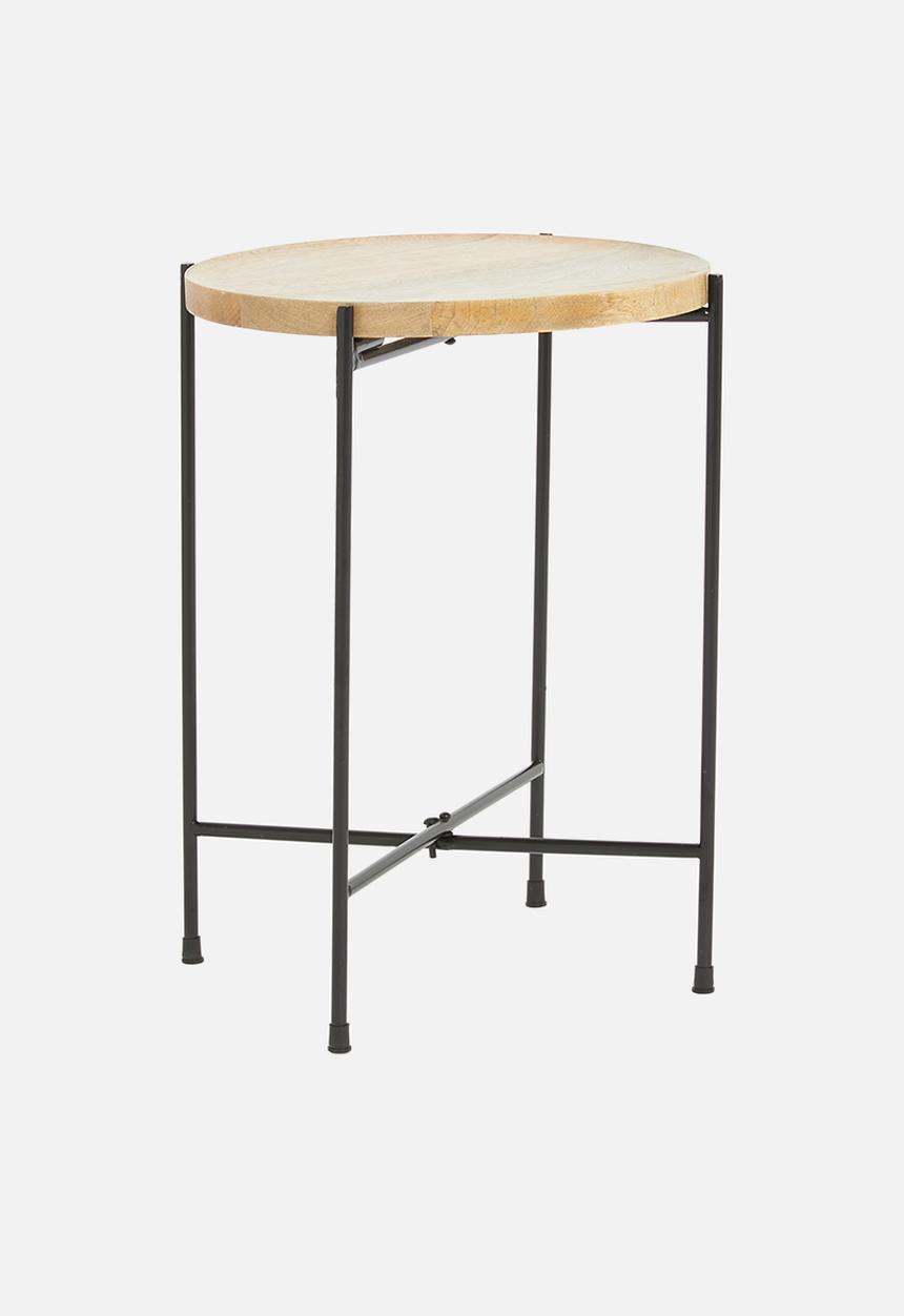 H&S - Alexa mango wood side table - natural & black