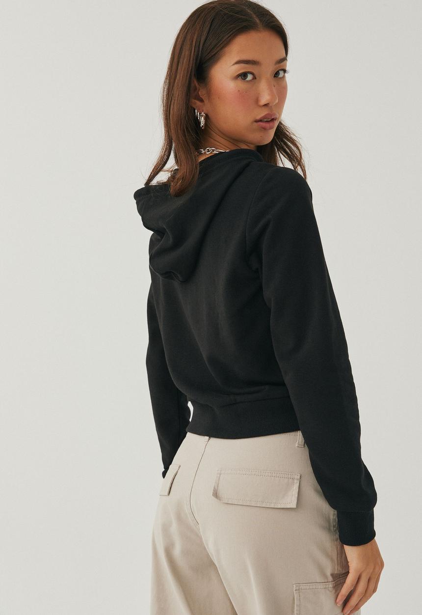 Supré  - Alex plain zip thru hoodie - black