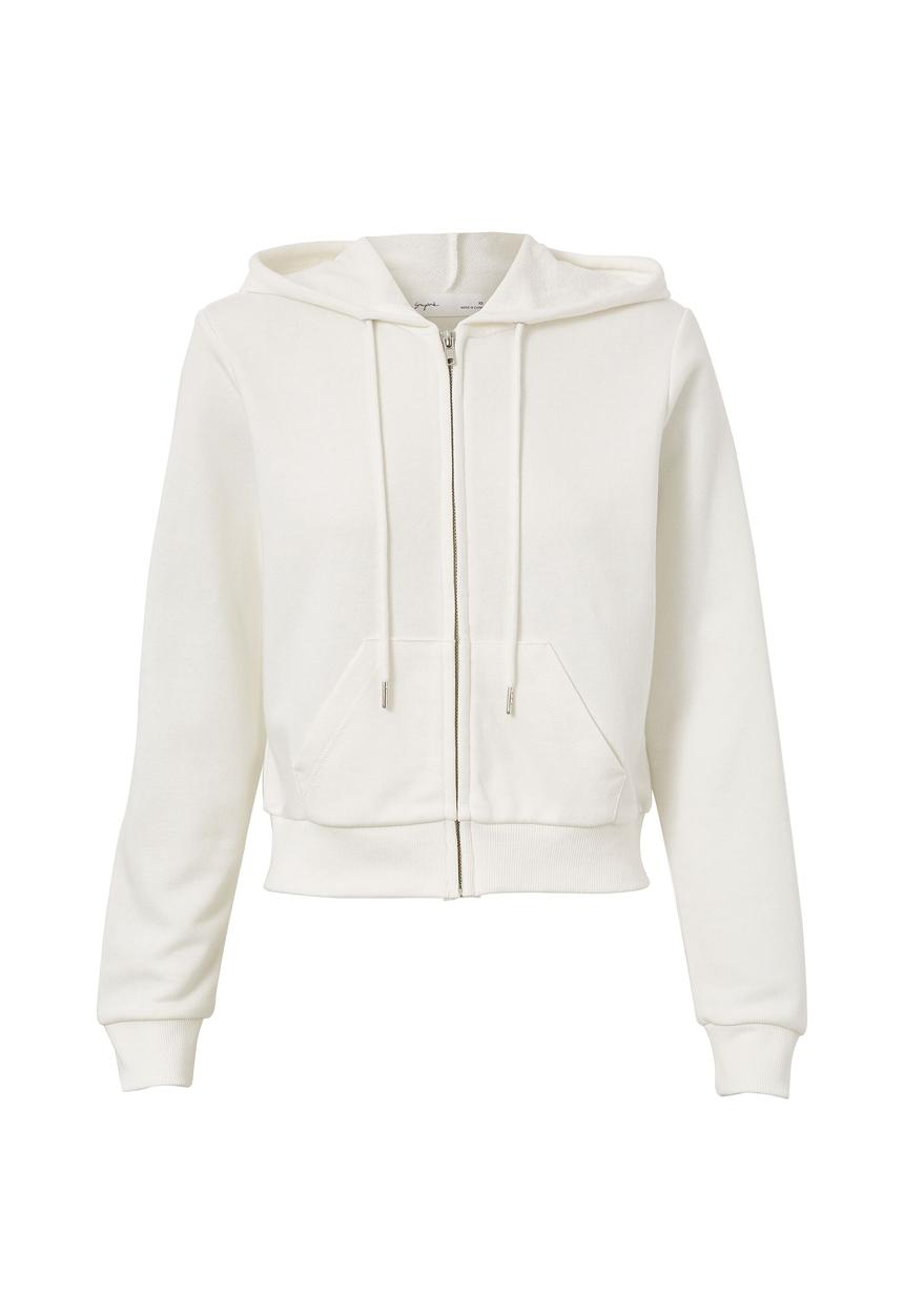 Supré  - Alex plain zip thru hoodie - winter white