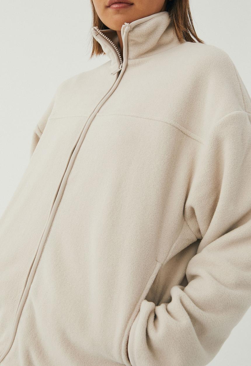 Supré  - Darcie contrast polar fleece jacket - canvas beige