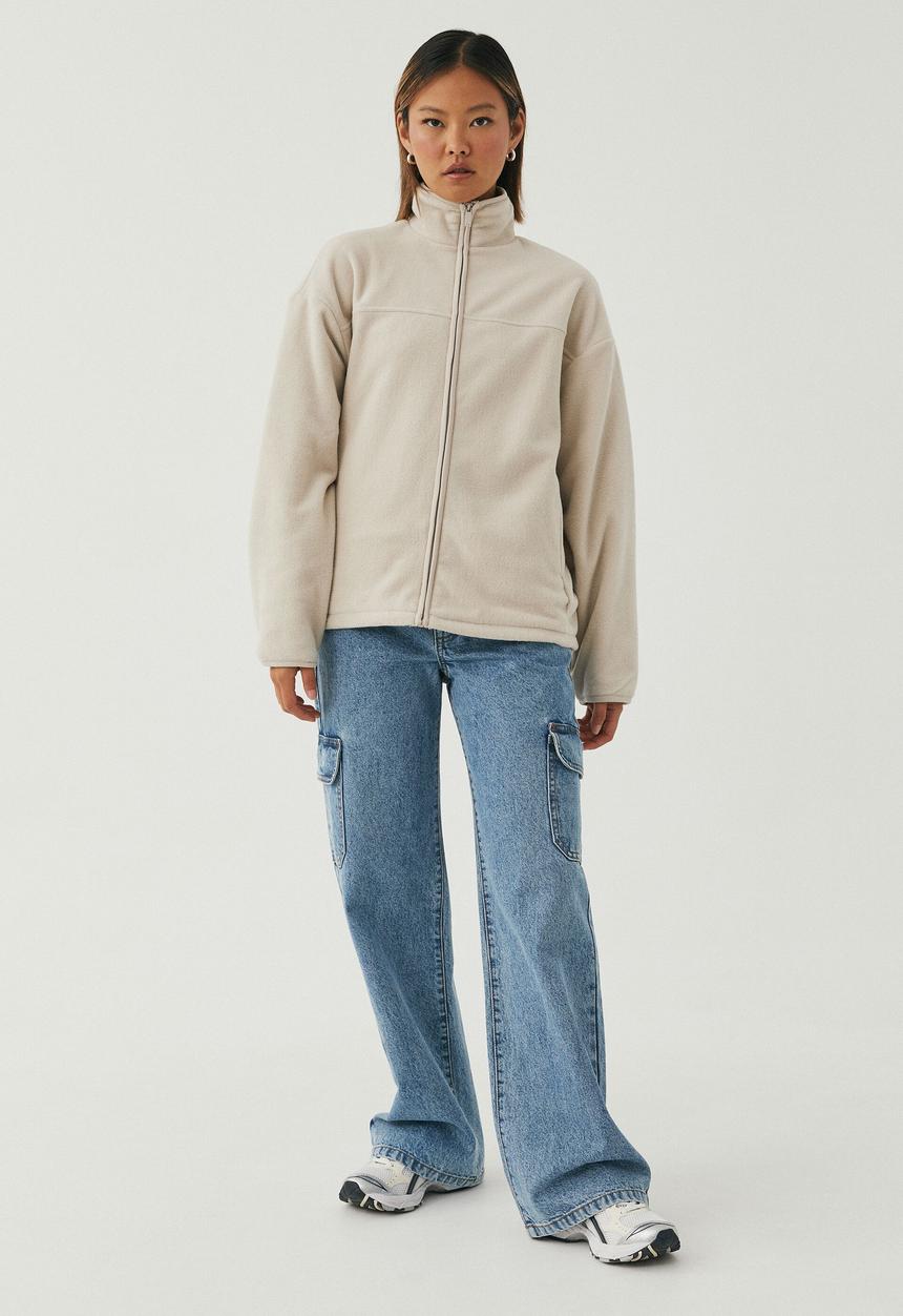 Supré  - Darcie contrast polar fleece jacket - canvas beige