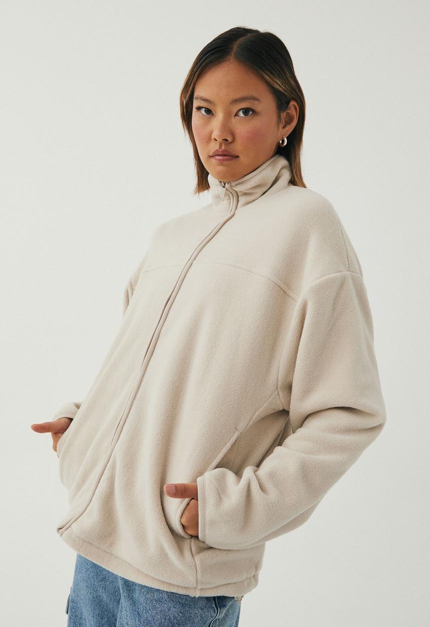 Supré  - Darcie contrast polar fleece jacket - canvas beige