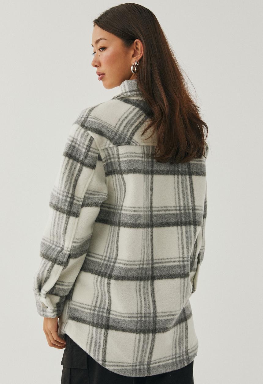 Supré  - Kennedy oversized check shacket - open check/grey