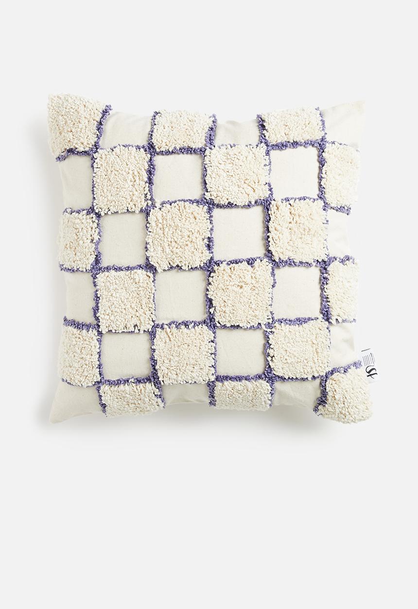 Sixth Floor - Jodel cushion cover - ecru & blue