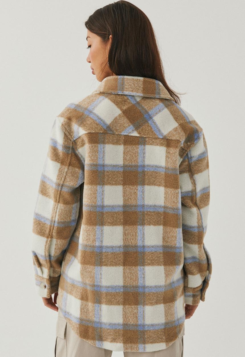 Supré  - Kennedy oversized check shacket - open check/beige