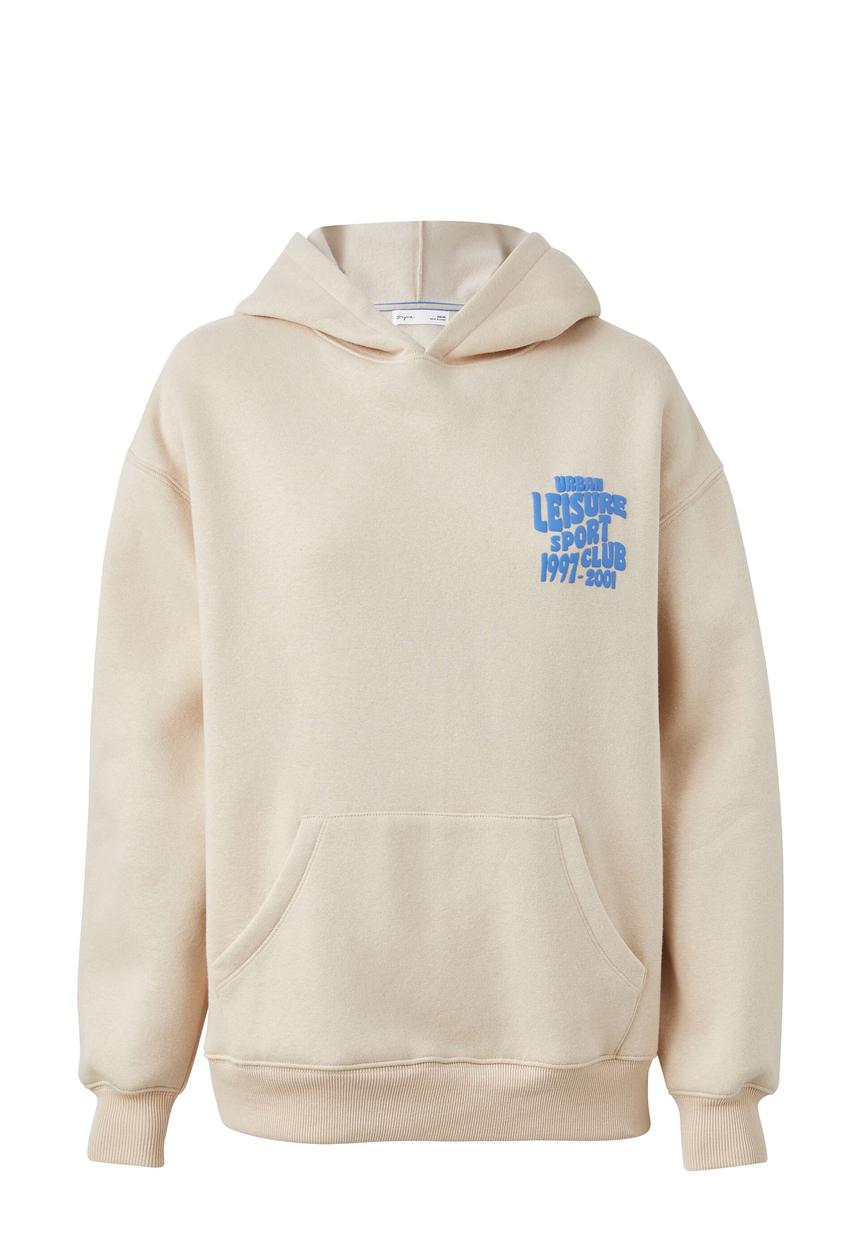 Supré  - Paige oversized printed hoodie - beige buff/urban leisure