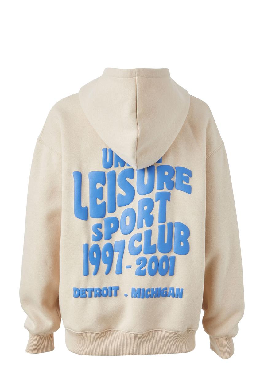 Supré  - Paige oversized printed hoodie - beige buff/urban leisure