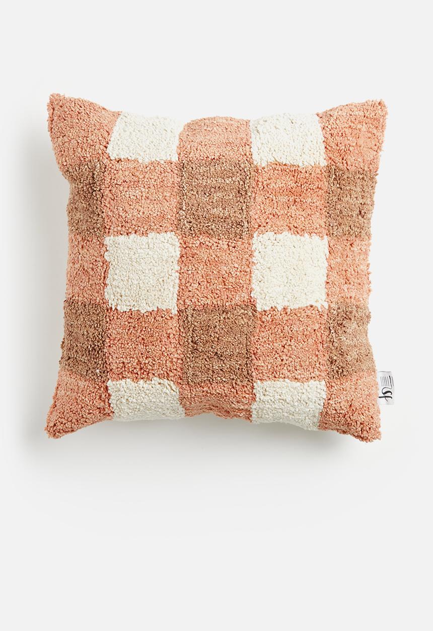 Sixth Floor - Adona embroidered cushion cover - ecru & brown