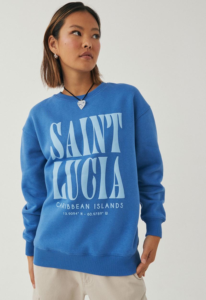 Supré  - Tonya oversized crew jumper - true blue/saint lucia