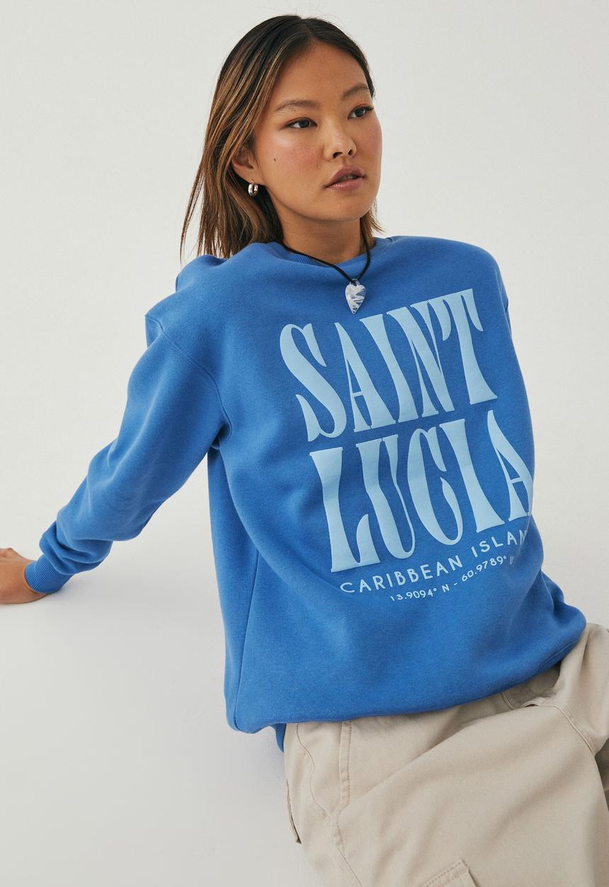 Supré  - Tonya oversized crew jumper - true blue/saint lucia