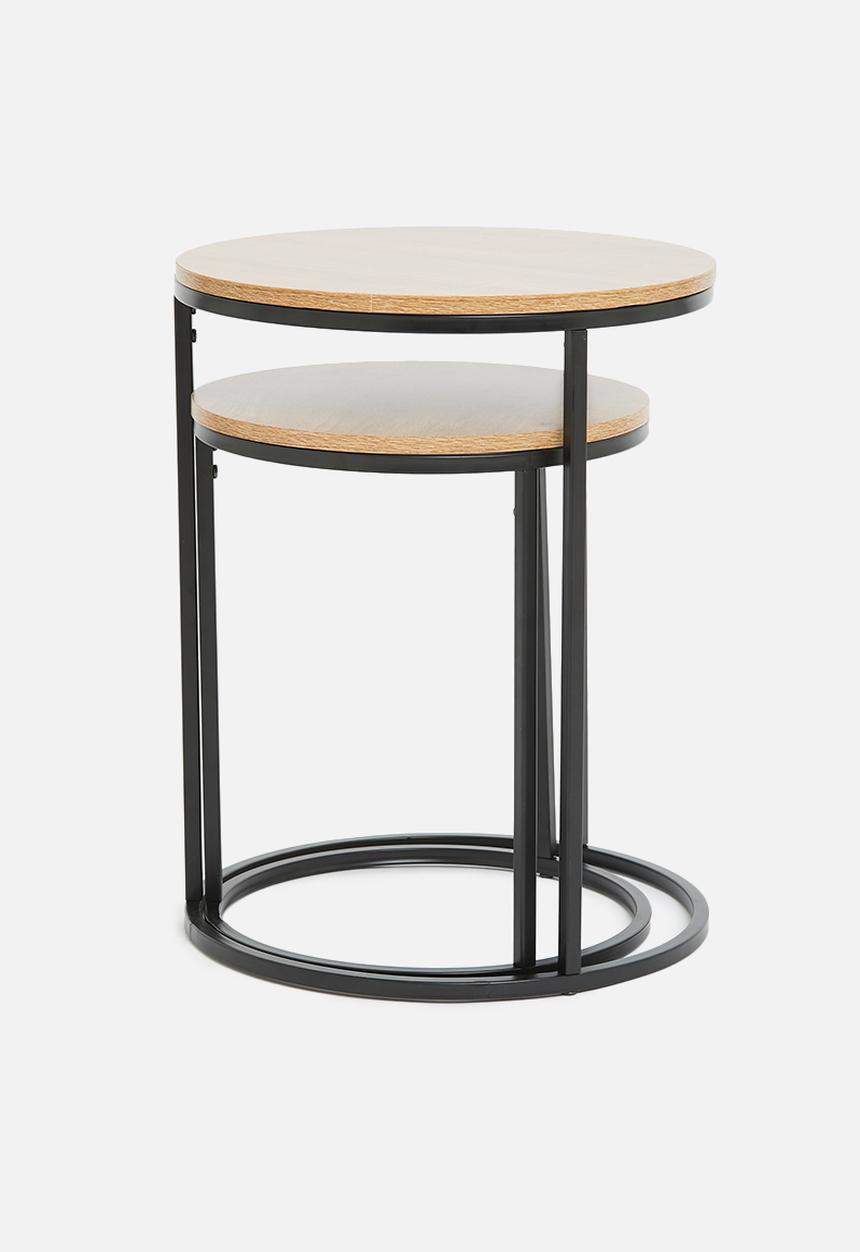 H&S - Lyra nested side tables - natural & black