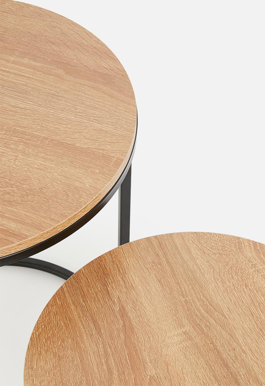 H&S - Lyra nested side tables - natural & black
