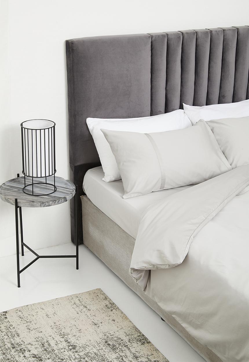 Sheraton Textiles - 600tc Egyptian Cotton broad knife pleat duvet cover set - grey 