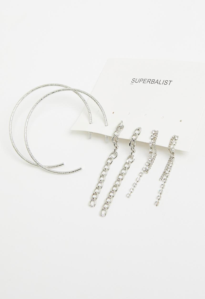 Superbalist - Lacey earring pack - silver