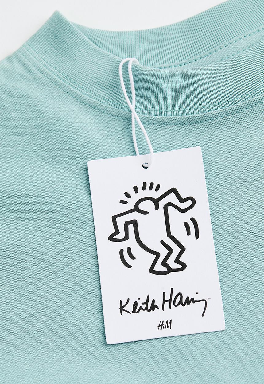 H&M - Keith Haring x H&M: Oversized printed t-shirt - light turquoise