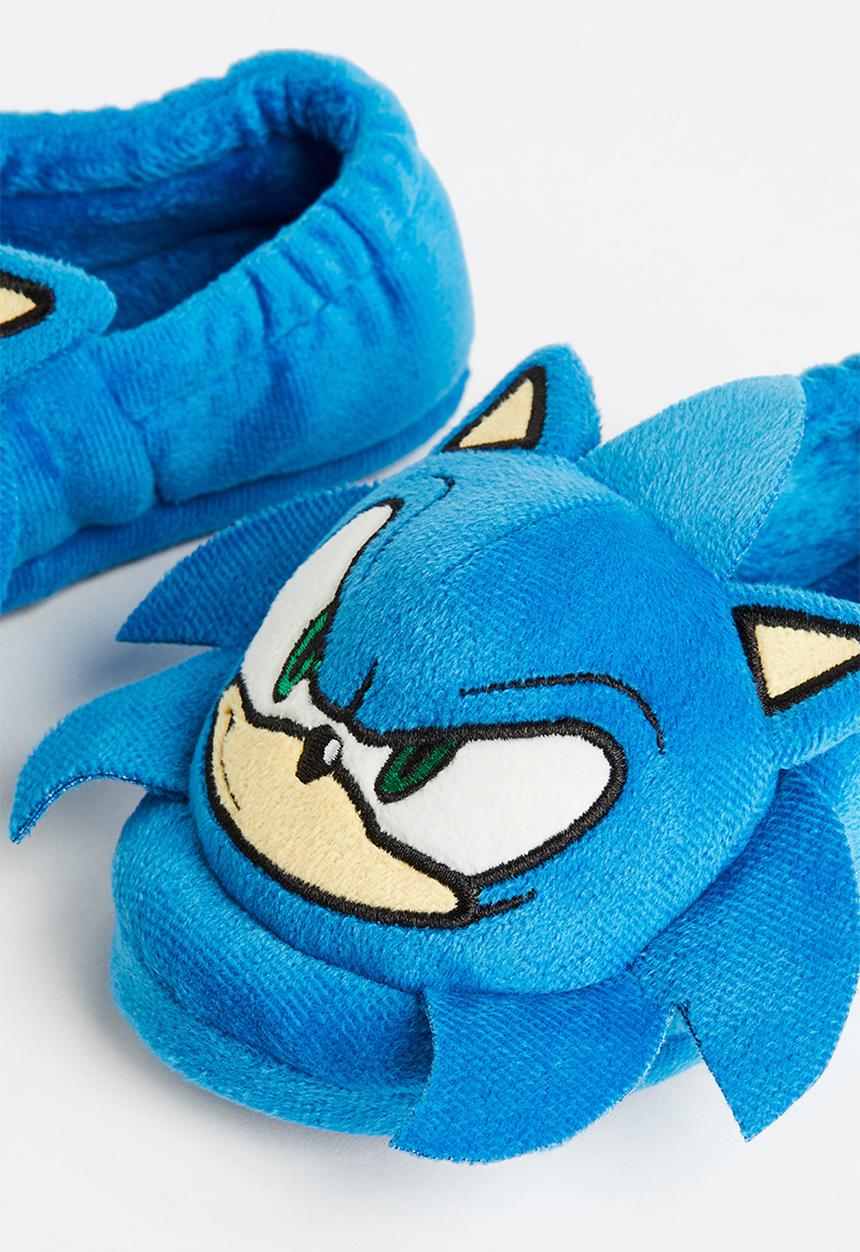 H&M - Soft slippers - bright blue/sonic the hedgehog