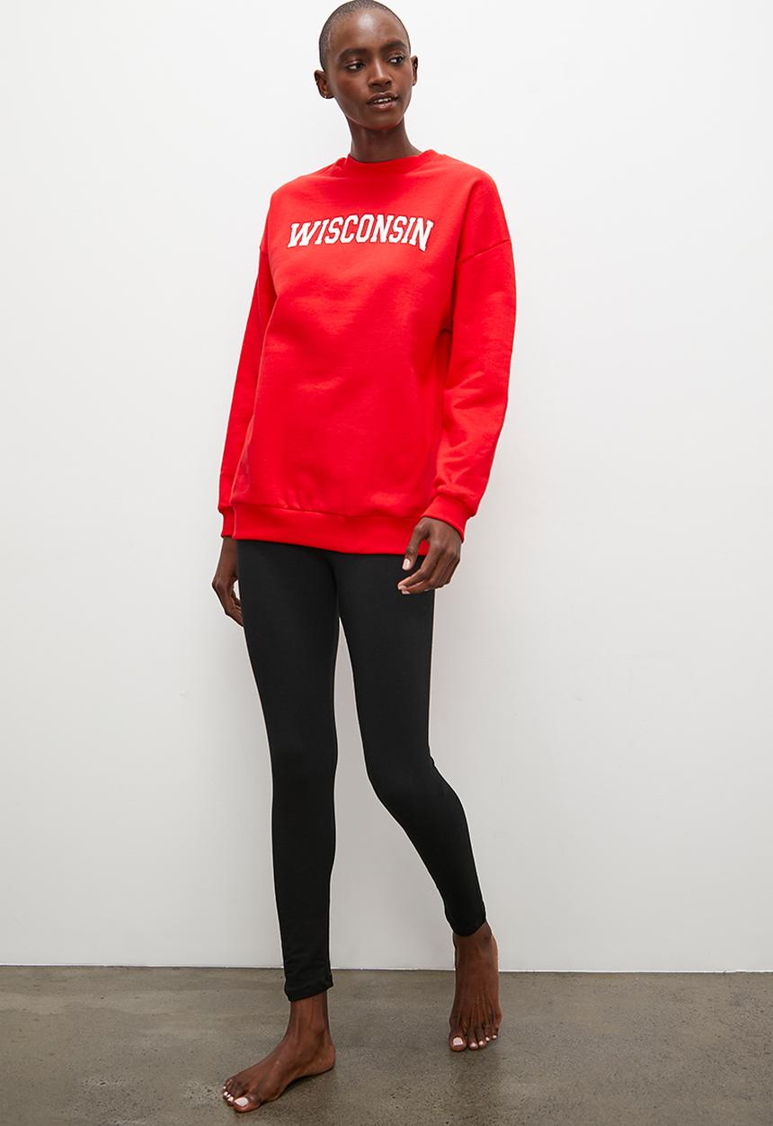 Superbalist - Fleece crew & legging set - red & black