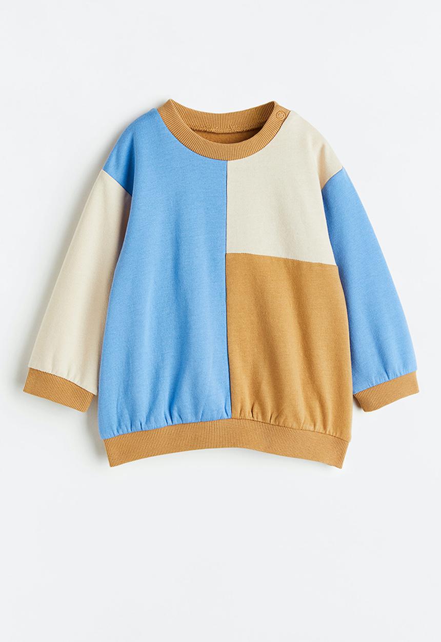 H&M - Cotton sweatshirt - light beige/block-coloured