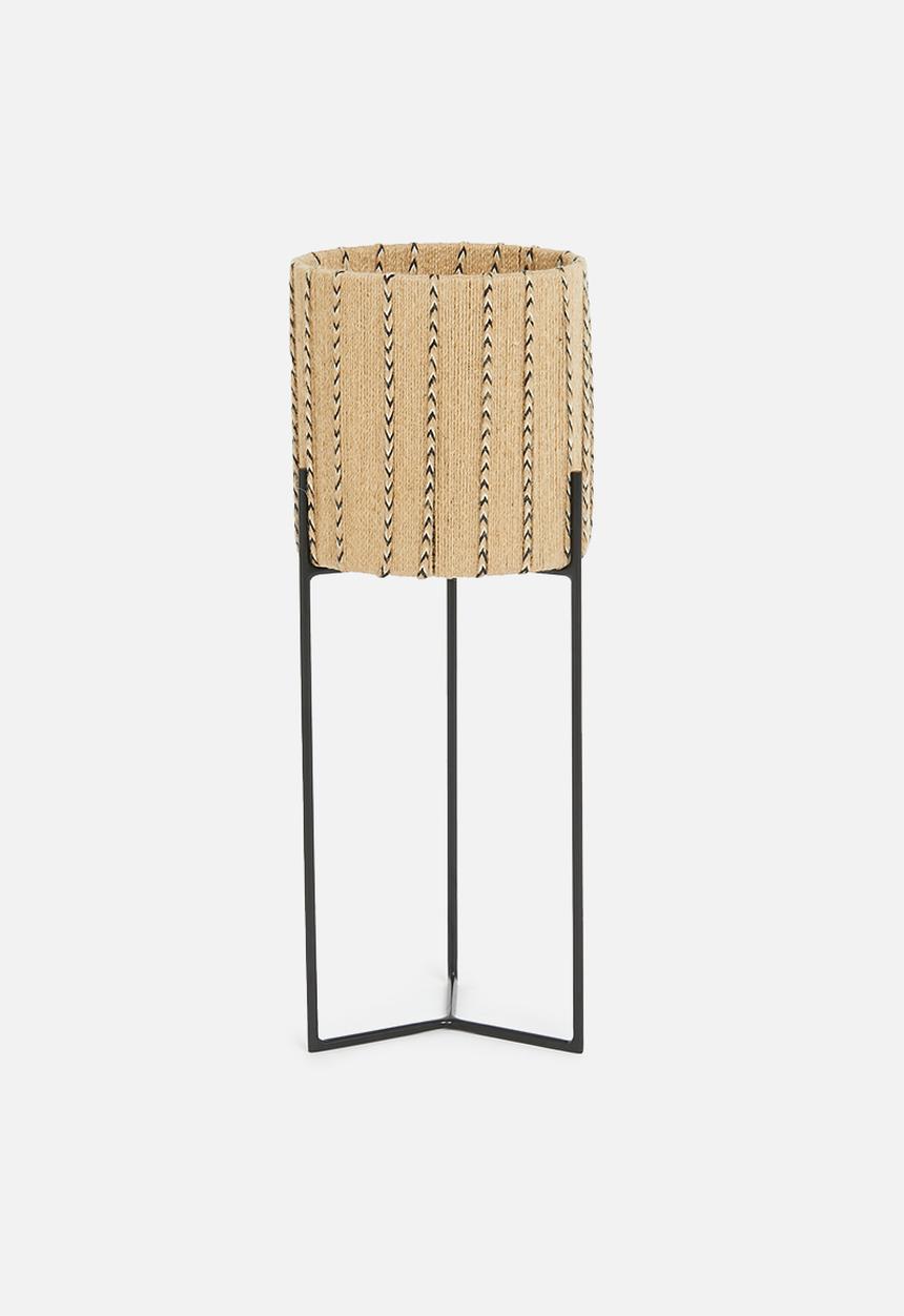 Sixth Floor - Jute planter with metal stand - natural