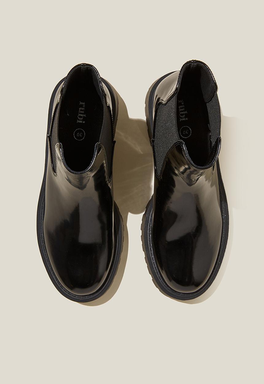 Cotton On - Parker combat gusset boot - black
