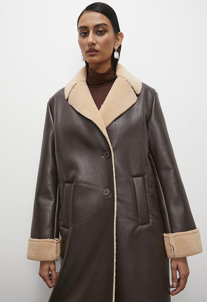 Superbalist - Shirling coat - choc