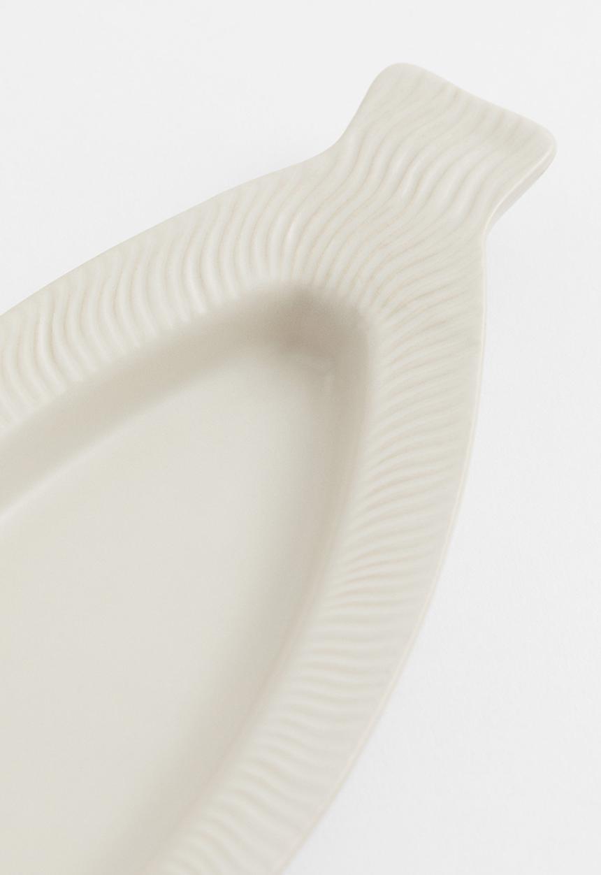 H&M - Stoneware serving plate - natural white