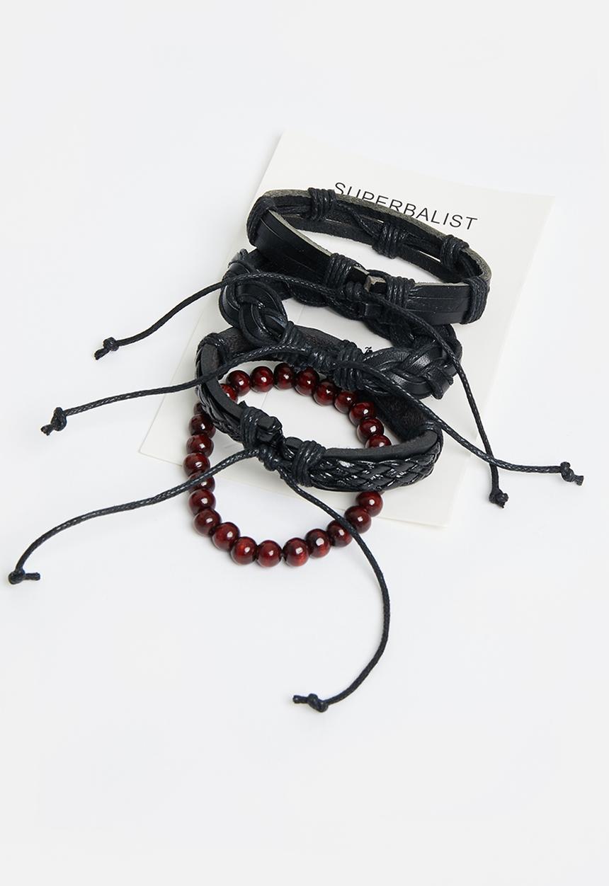 Superbalist - Emile bracelet set - black & brown