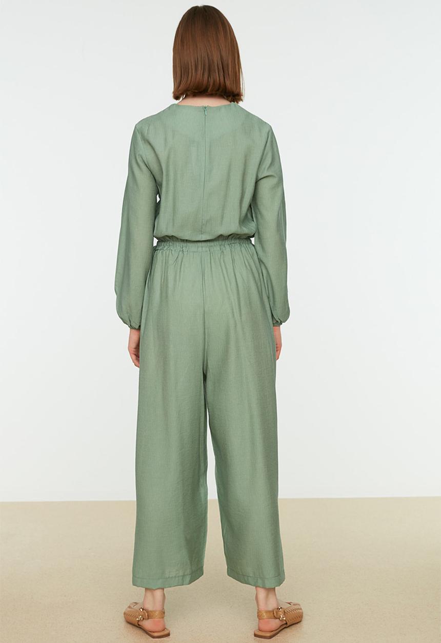 Trendyol - Modest wide leg jumpsuit - khaki