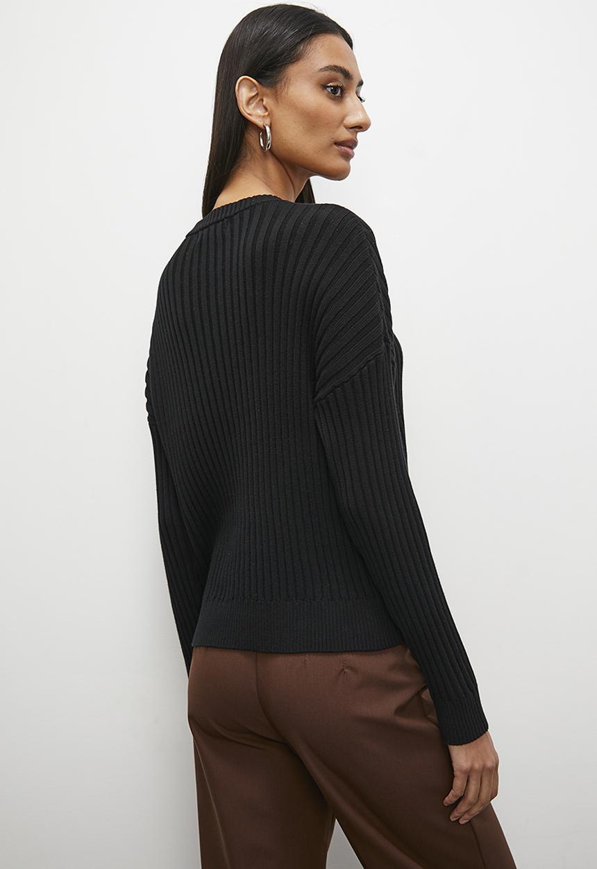 Superbalist - Organic cotton rib pullover - black