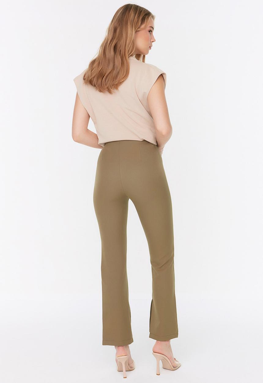 Trendyol - High rise boot cut pants - khaki