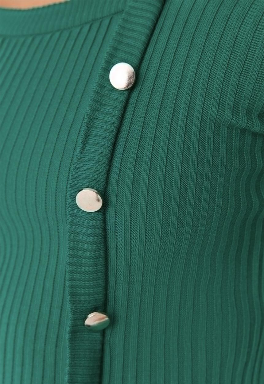 Trendyol - Boat neck sweater - green