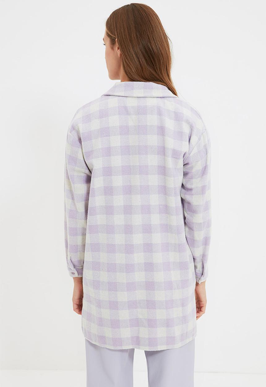 Trendyol - Modest check shacket - lilac
