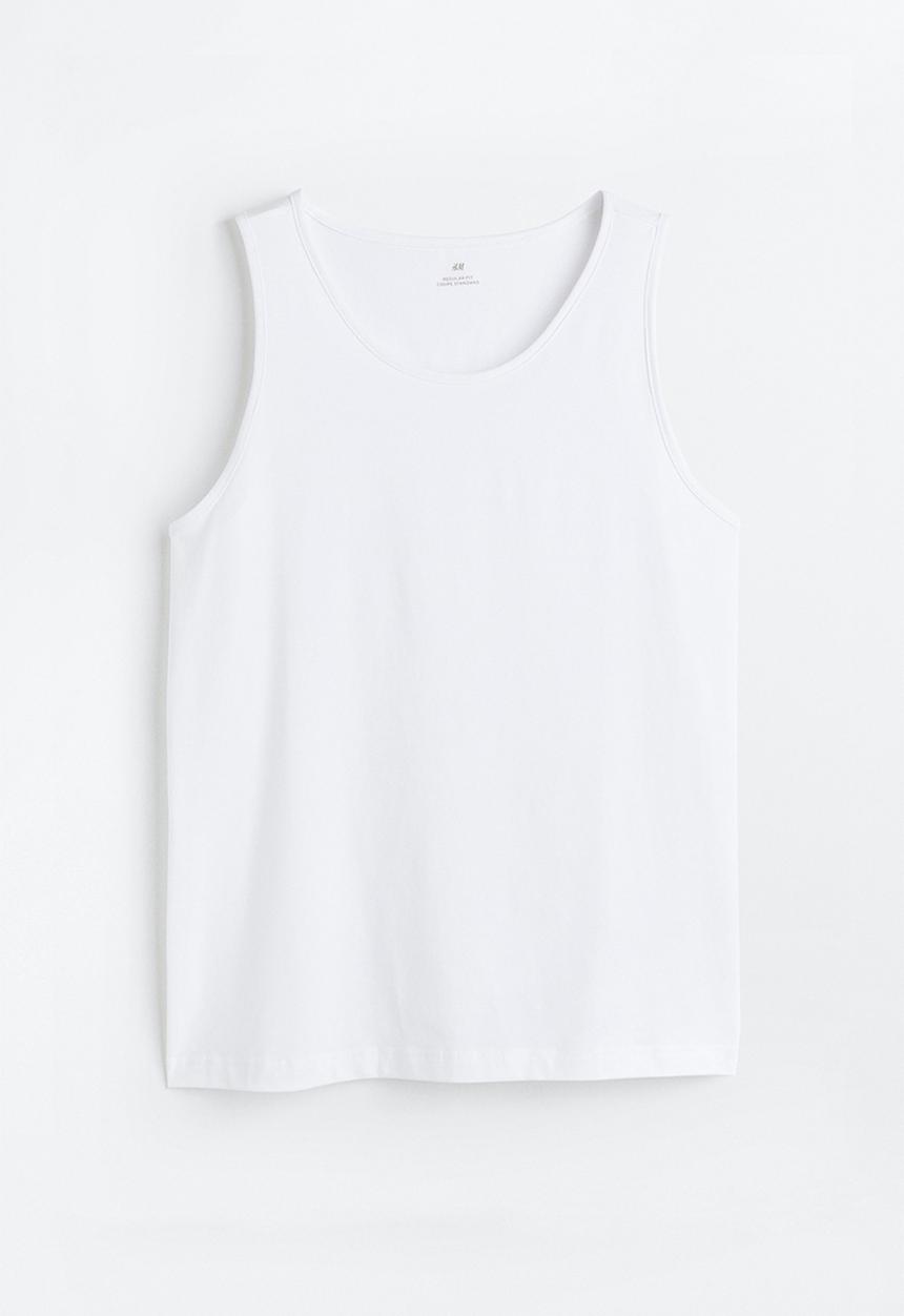 H&M - Cotton jersey vest top - white