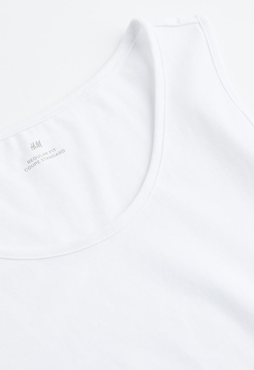 H&M - Cotton jersey vest top - white