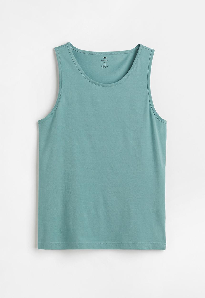 H&M - Cotton jersey vest top - turquoise