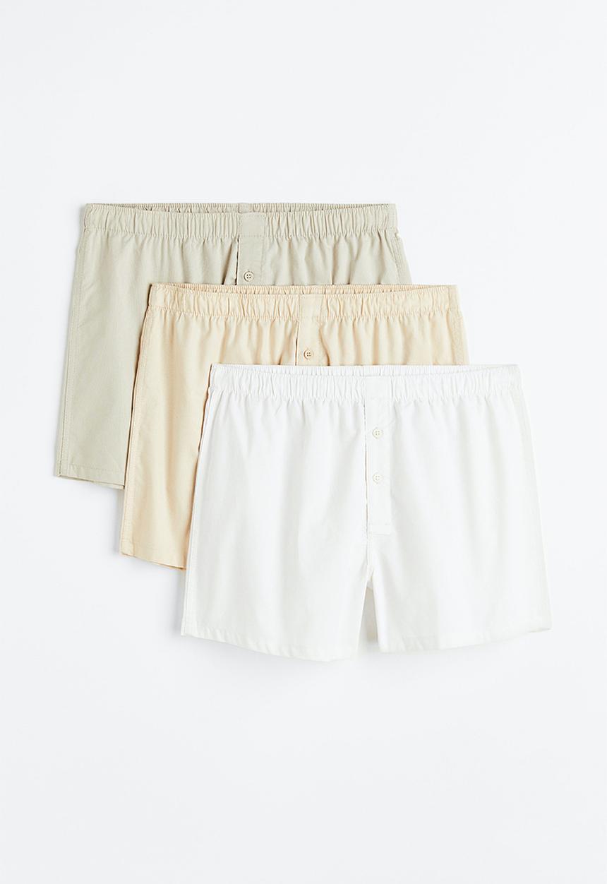 H&M - 3-Pack woven cotton boxer shorts - multi