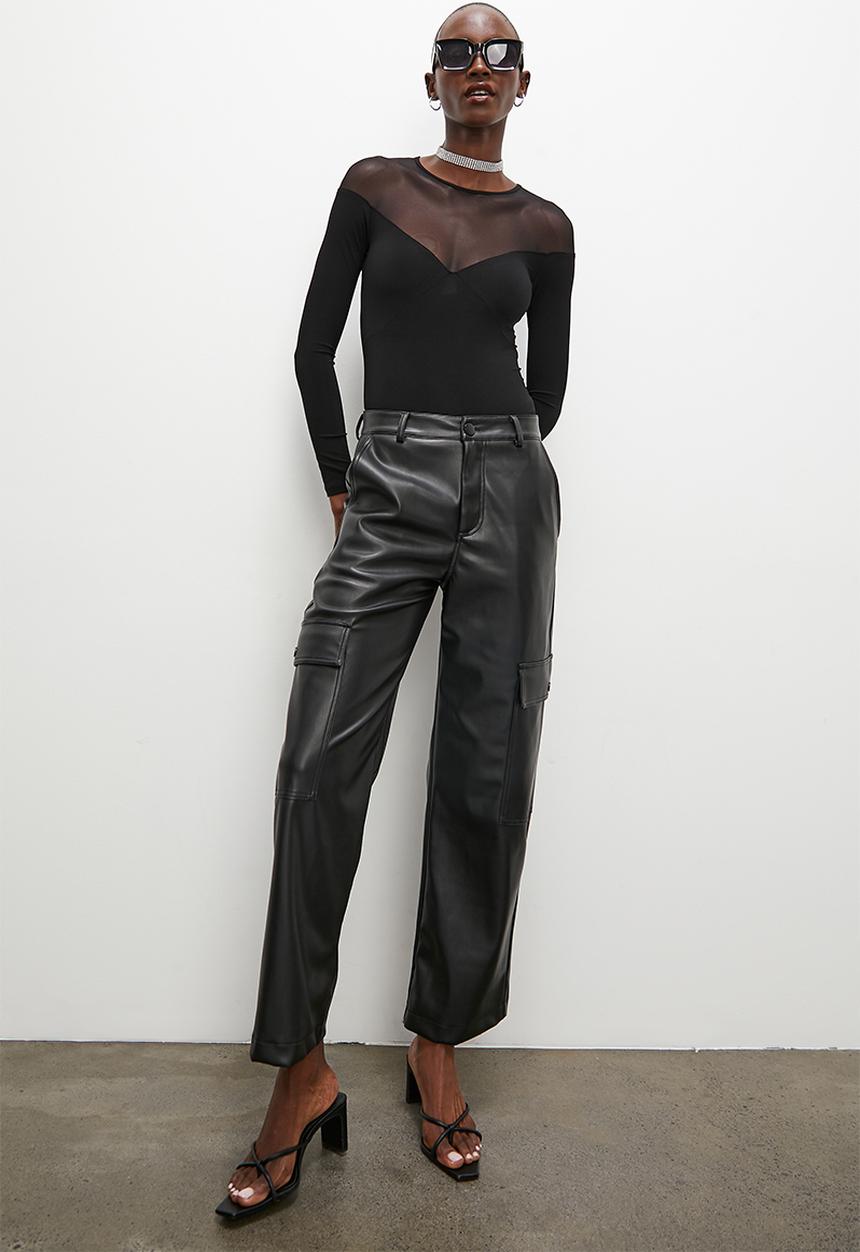 Superbalist - Sheer inset bodysuit - black