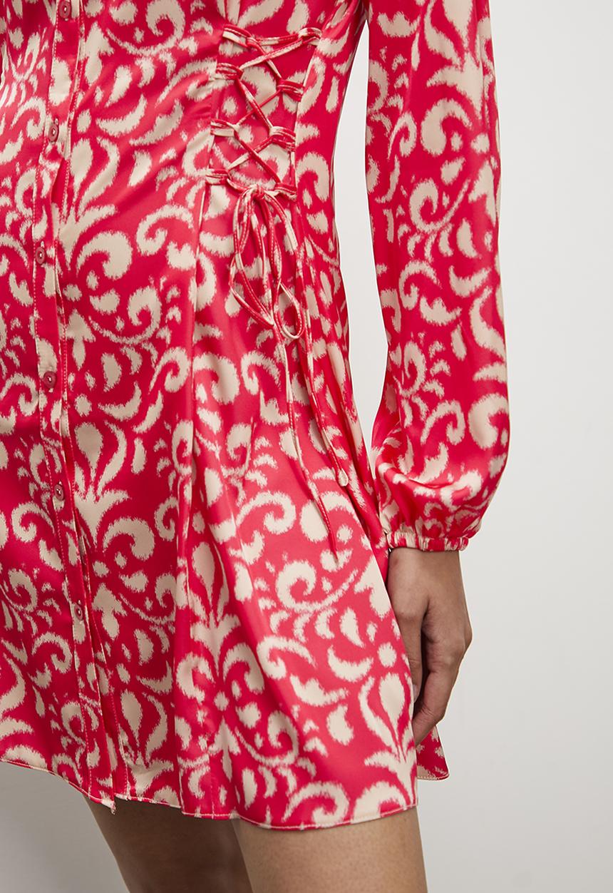 Superbalist - Satin mini shirt dress - pink interior floral