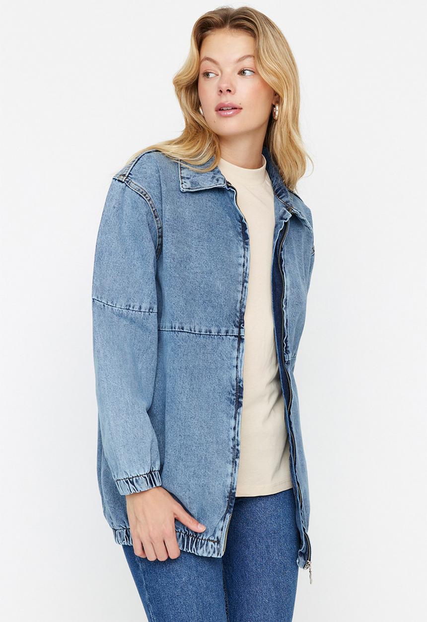 Trendyol - Modest regular fit denim jacket - blue