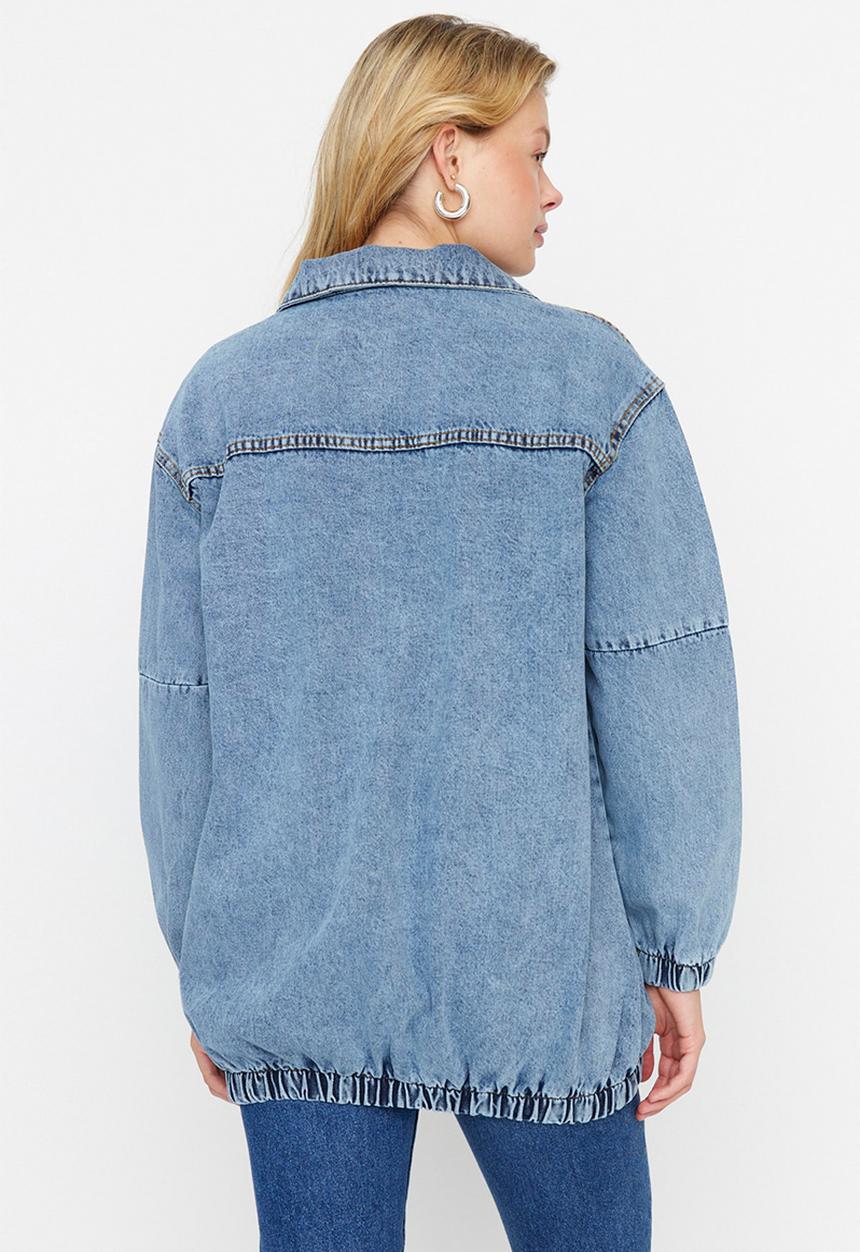 Trendyol - Modest regular fit denim jacket - blue