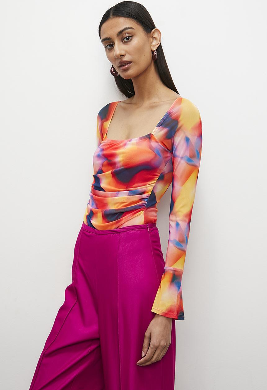 Superbalist - Printed bodysuit - orange soft focus